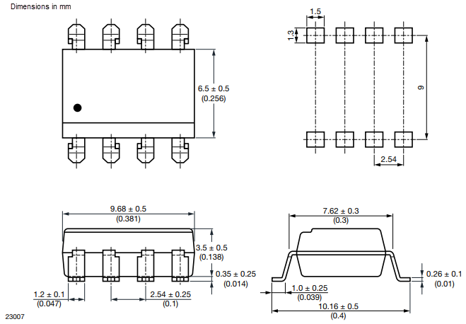 Mechanical Drawing - Vishay VOH260A High-Speed Optocoupler